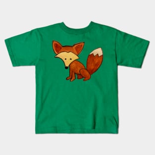 Red Fox: Watercolor Cartoon Kids T-Shirt